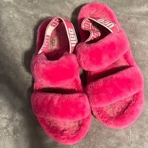 UGG Pink Fluffy Slippers